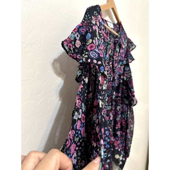 Libby Edelman Womans Floral Ruffeled Top Size 2X Whimsigoth Bloomcore - Picture 9 of 13